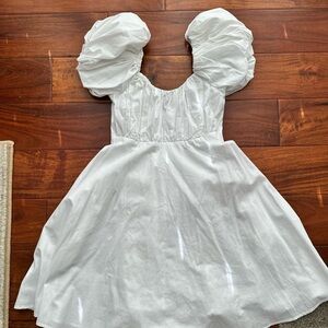 Abercrombie & Fitch White Puff Sleeve Dress